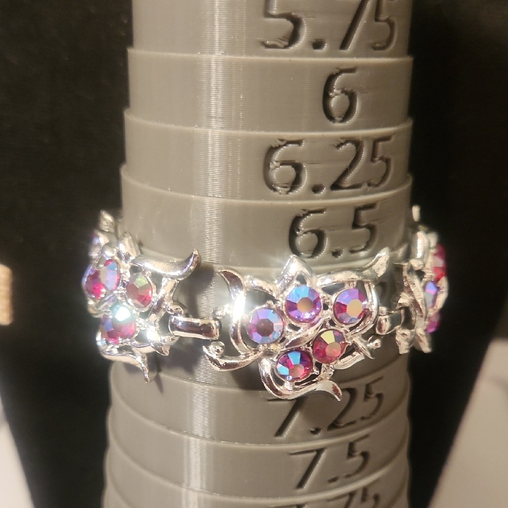 Sarah Coventry Silver Bracelet with Purple Accents